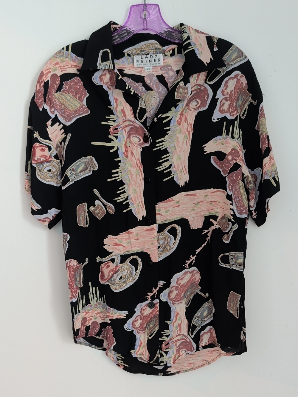 Vintage Lady Reiner Cowgirl Couture Button Down Shirt Size XS
